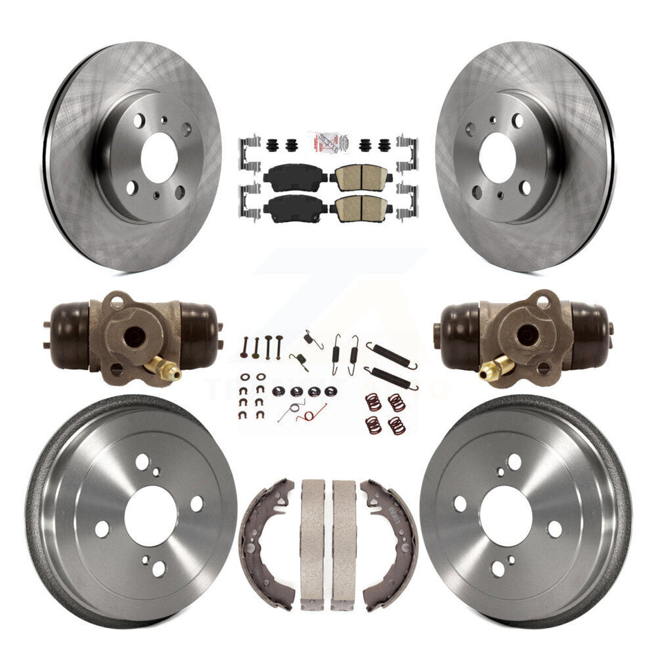 Front Rear Disc Brake Rotors Ceramic Pads And Drum Kit (9Pc) For 2001-2005 Toyota Echo K8A-105407