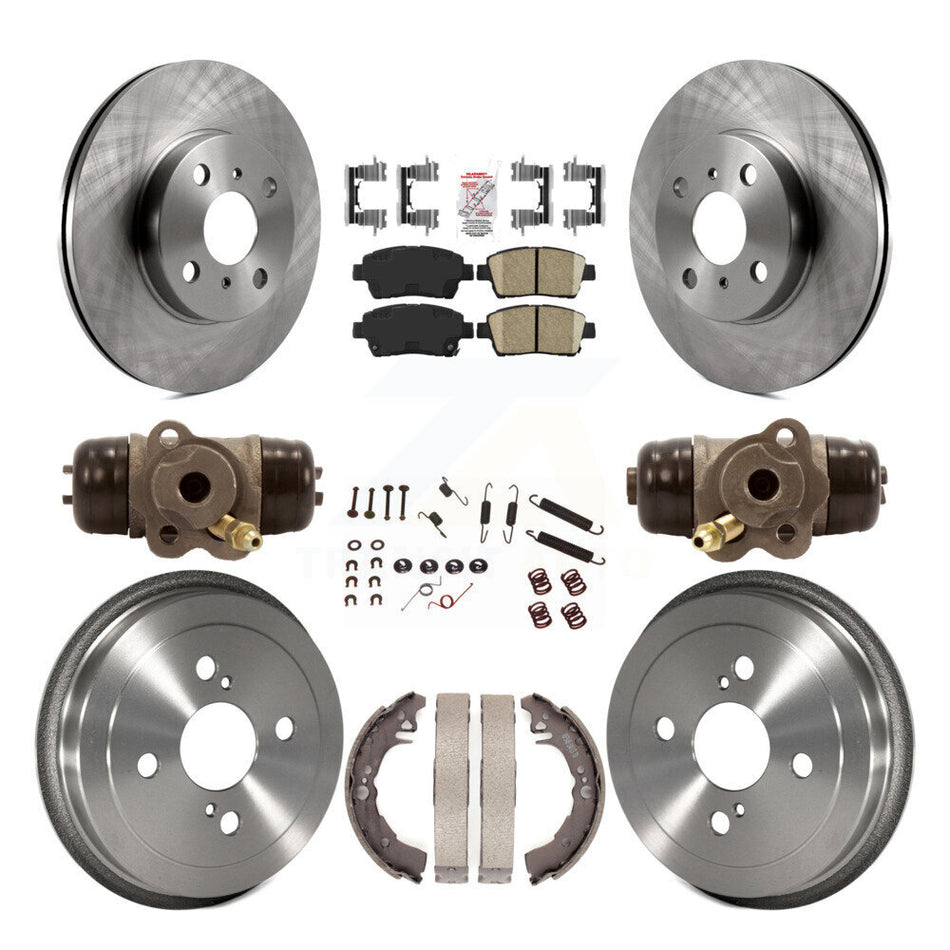 Front Rear Disc Brake Rotors Ceramic Pads And Drum Kit (9Pc) For 2001-2005 Toyota Echo K8A-105408