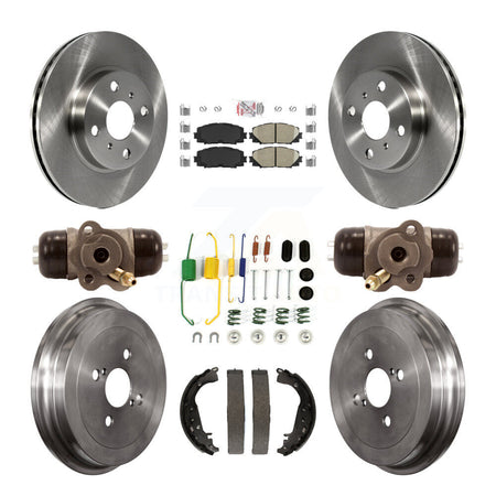 Front Rear Disc Brake Rotors Ceramic Pads And Drum Kit (9Pc) For Toyota Yaris K8A-105410