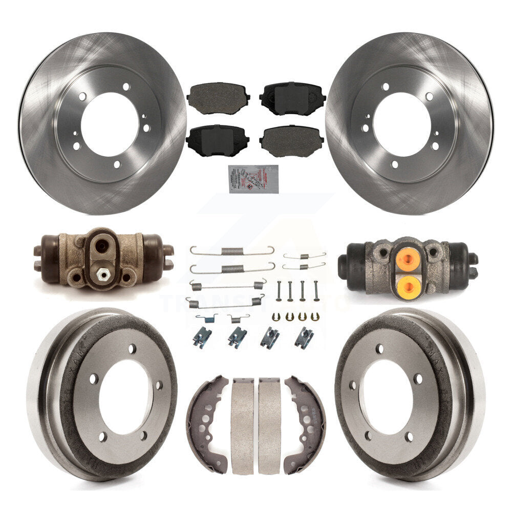 Front Rear Disc Brake Rotors Semi-Metallic Pad And Drum Kit (9Pc) For Suzuki Grand Vitara K8A-105413