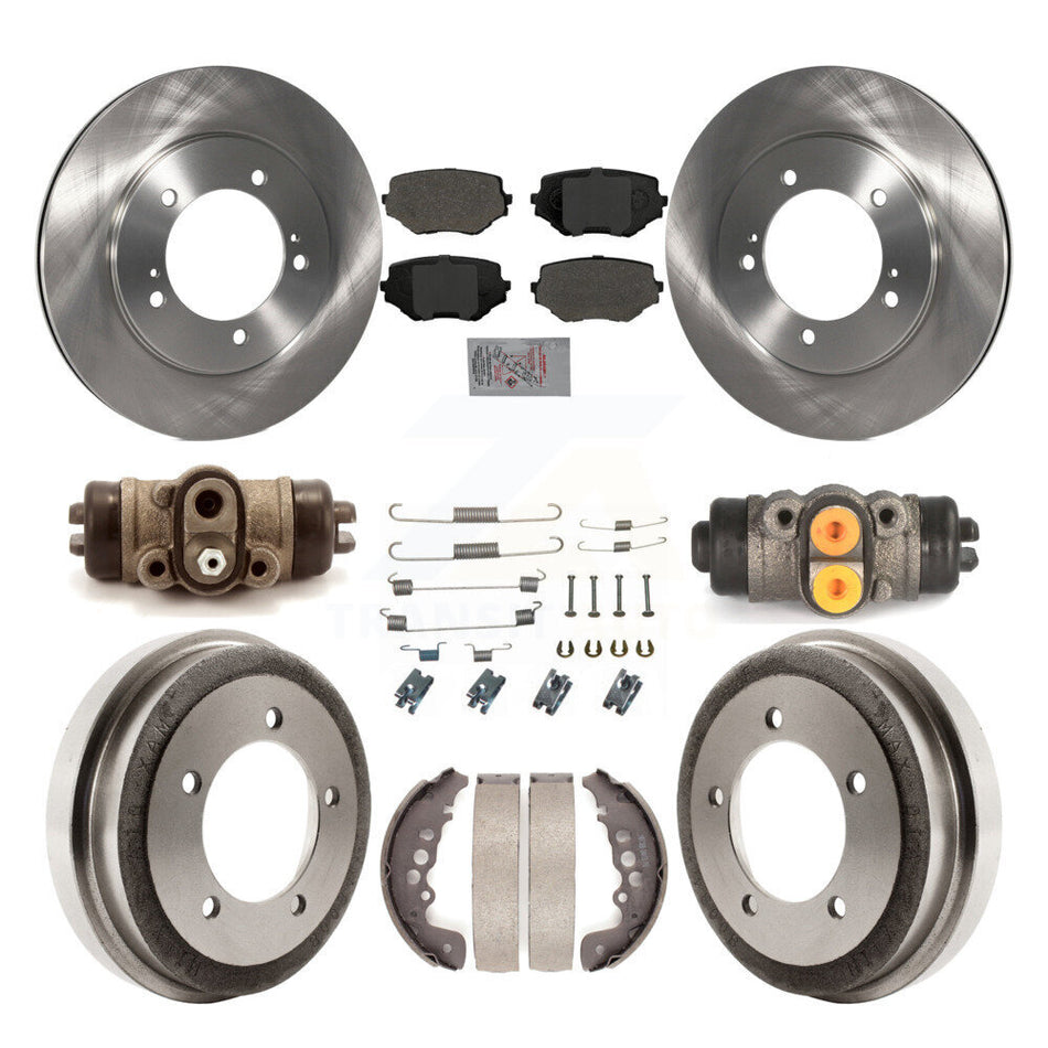 Front Rear Disc Brake Rotors Semi-Metallic Pad And Drum Kit (9Pc) For Suzuki Grand Vitara K8A-105413