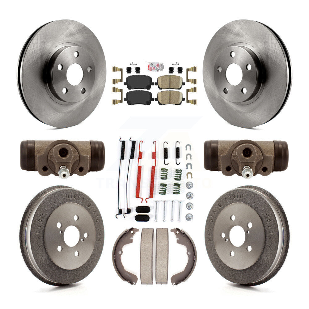 Front Rear Disc Brake Rotor Ceramic Pad And Drum Kit (9Pc) For Toyota Matrix Pontiac Vibe K8A-105421