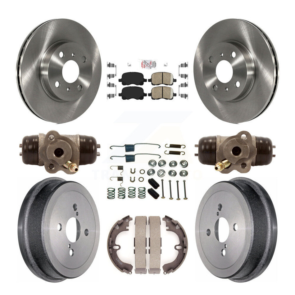 Front Rear Disc Brake Rotor Ceramic Pad Drum Kit (9Pc) For Toyota Corolla Chevrolet Prizm K8A-105422