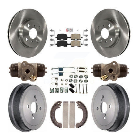 Front Rear Brake Rotor Ceramic Pad & Drum Kit (9Pc) For Toyota Corolla Non-ABS From 04 02 K8A-105425