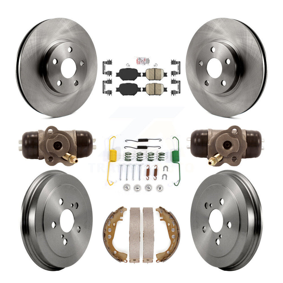 Front Rear Disc Brake Rotors Ceramic Pads And Drum Kit (9Pc) For 2003-2005 Toyota Celica K8A-105427
