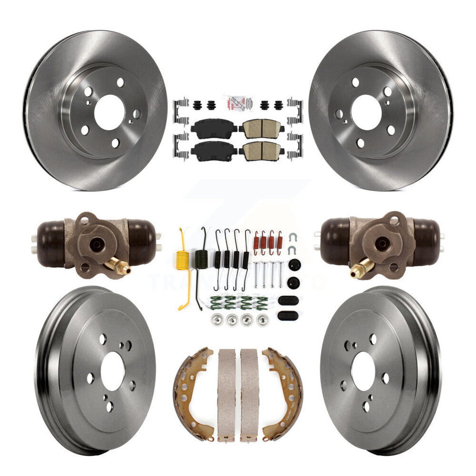 Front Rear Disc Brake Rotors Ceramic Pads And Drum Kit (9Pc) For 2004-2007 Toyota Prius K8A-105430