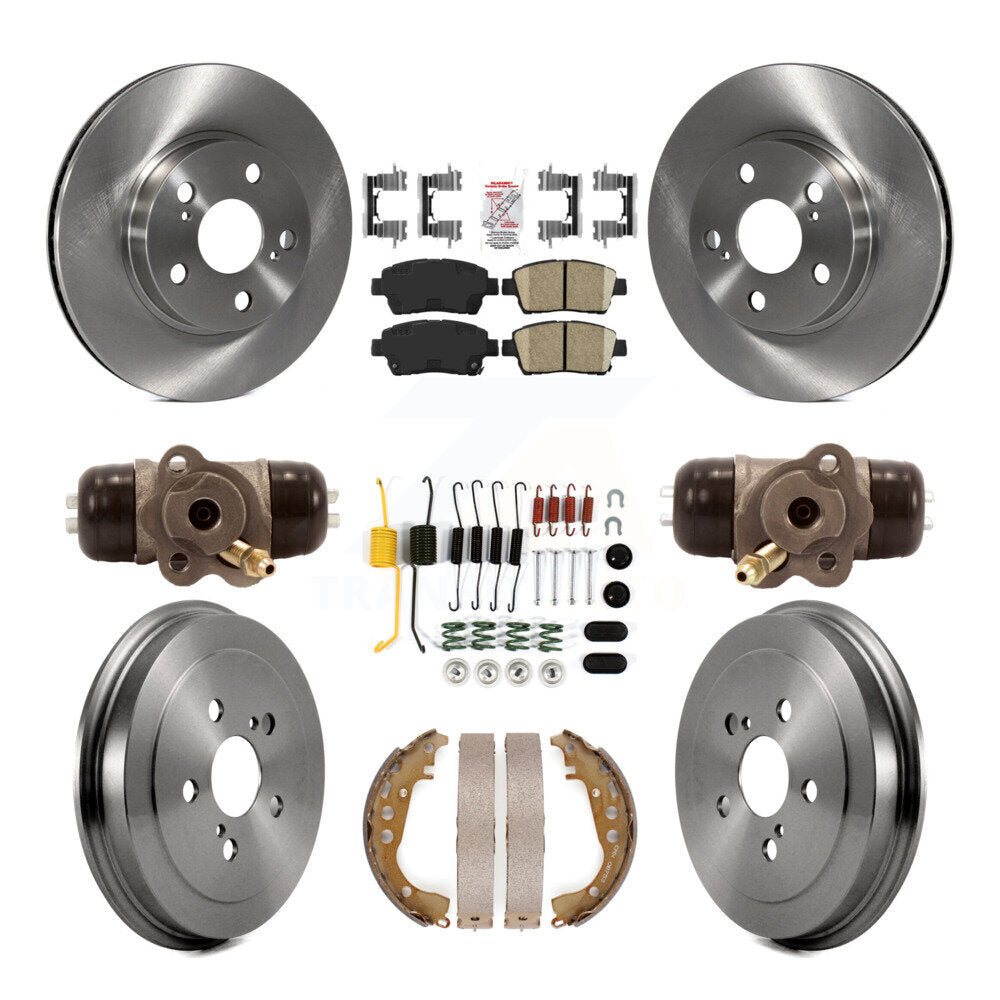 Front Rear Disc Brake Rotors Ceramic Pads And Drum Kit (9Pc) For 2004-2007 Toyota Prius K8A-105431