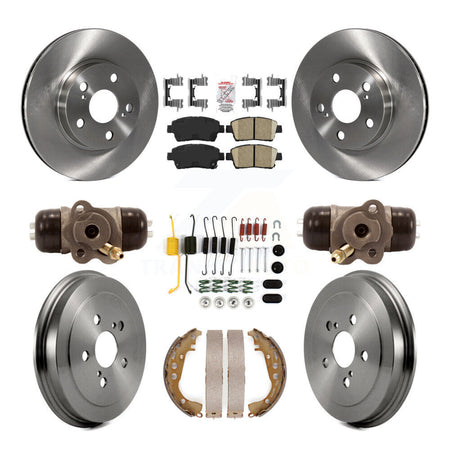 Front Rear Disc Brake Rotors Ceramic Pads And Drum Kit (9Pc) For 2004-2007 Toyota Prius K8A-105431