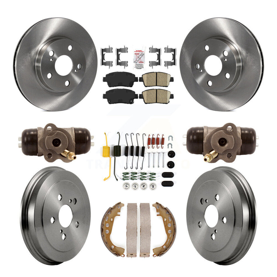 Front Rear Disc Brake Rotors Ceramic Pads And Drum Kit (9Pc) For 2004-2007 Toyota Prius K8A-105431