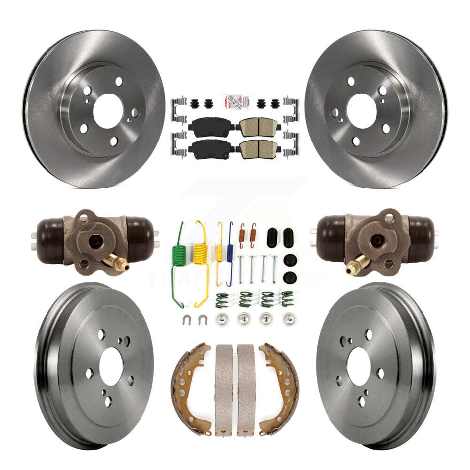 Front Rear Disc Brake Rotors Ceramic Pads And Drum Kit (9Pc) For 2008 Toyota Prius K8A-105434
