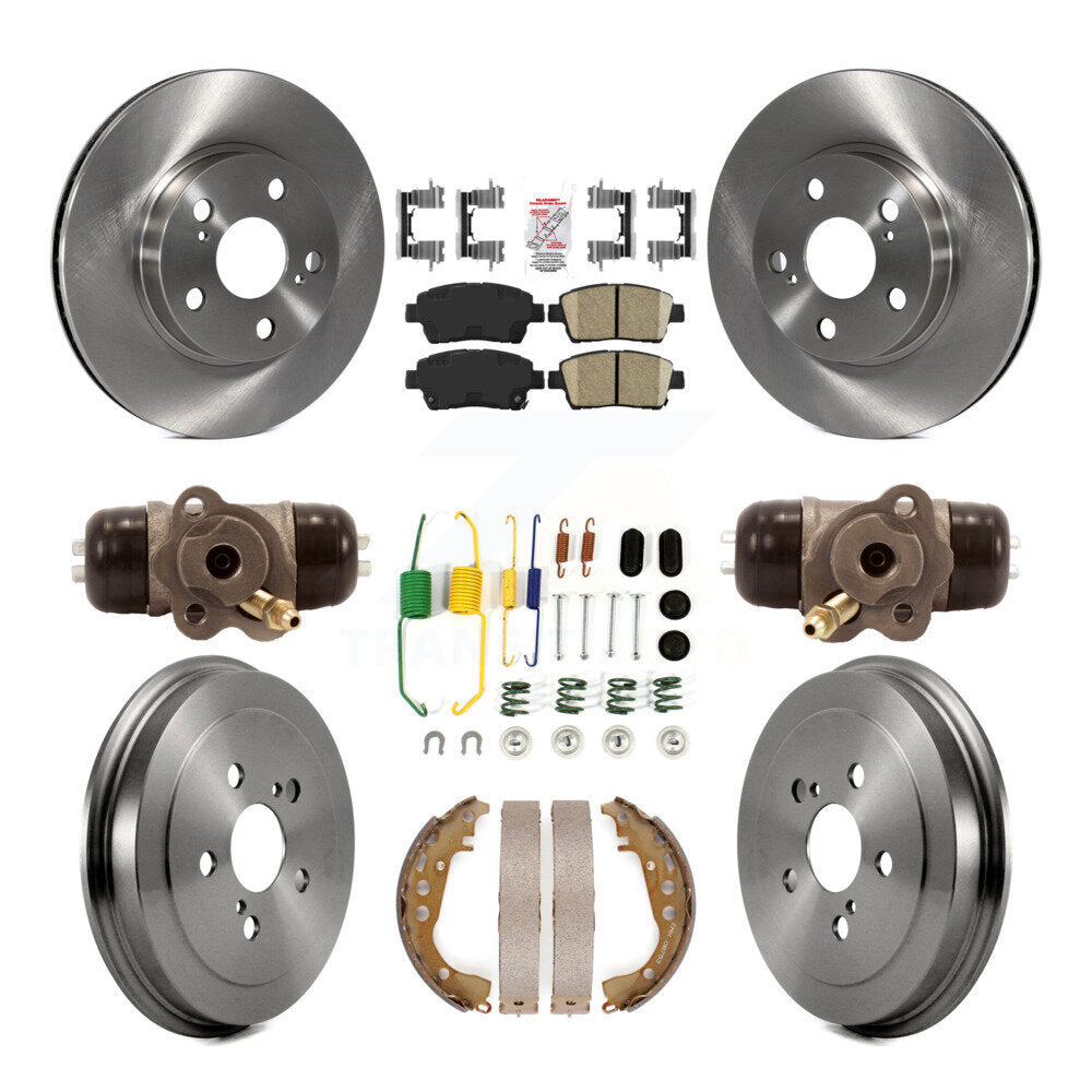 Front Rear Disc Brake Rotors Ceramic Pads And Drum Kit (9Pc) For 2008 Toyota Prius K8A-105435