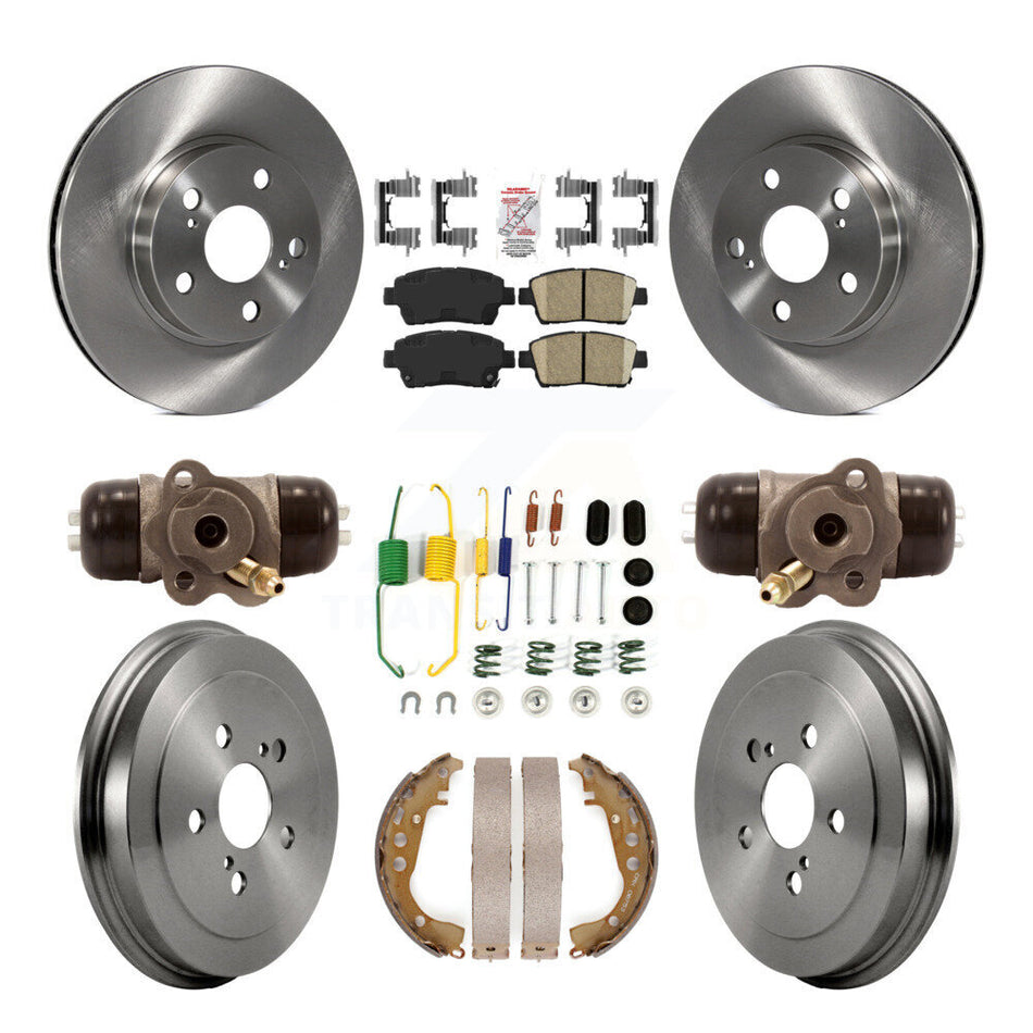 Front Rear Disc Brake Rotors Ceramic Pads And Drum Kit (9Pc) For 2008 Toyota Prius K8A-105435