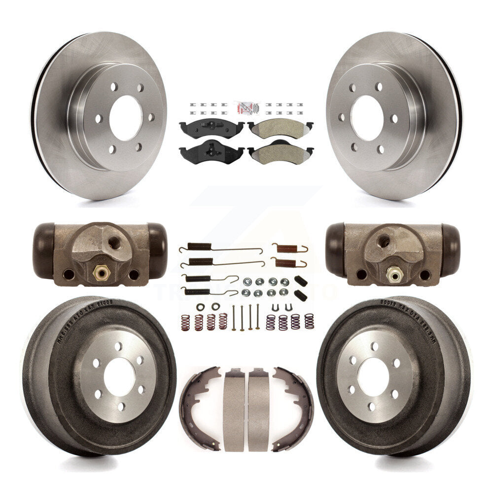 Front Rear Disc Brake Rotor Semi-Metallic Pad And Drum Kit (9Pc) For Dodge Dakota Durango K8A-105439