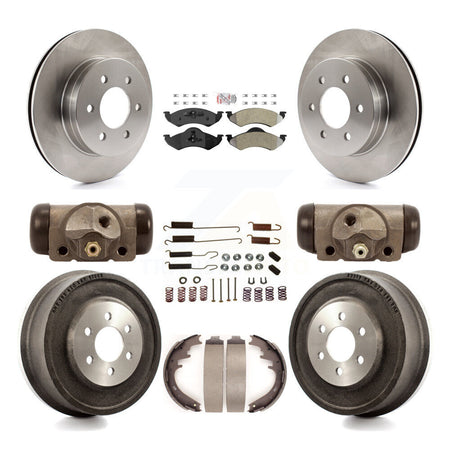 Front Rear Disc Brake Rotor Semi-Metallic Pad And Drum Kit (9Pc) For Dodge Dakota Durango K8A-105439