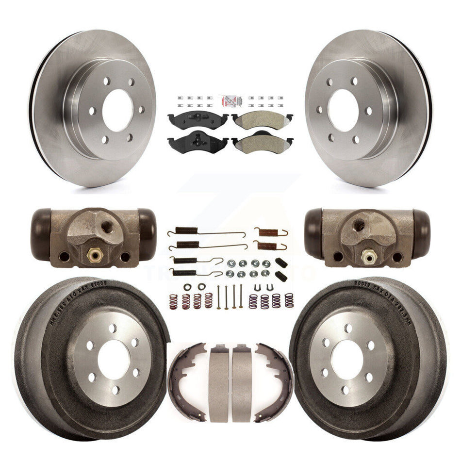 Front Rear Disc Brake Rotor Semi-Metallic Pad And Drum Kit (9Pc) For Dodge Dakota Durango K8A-105439