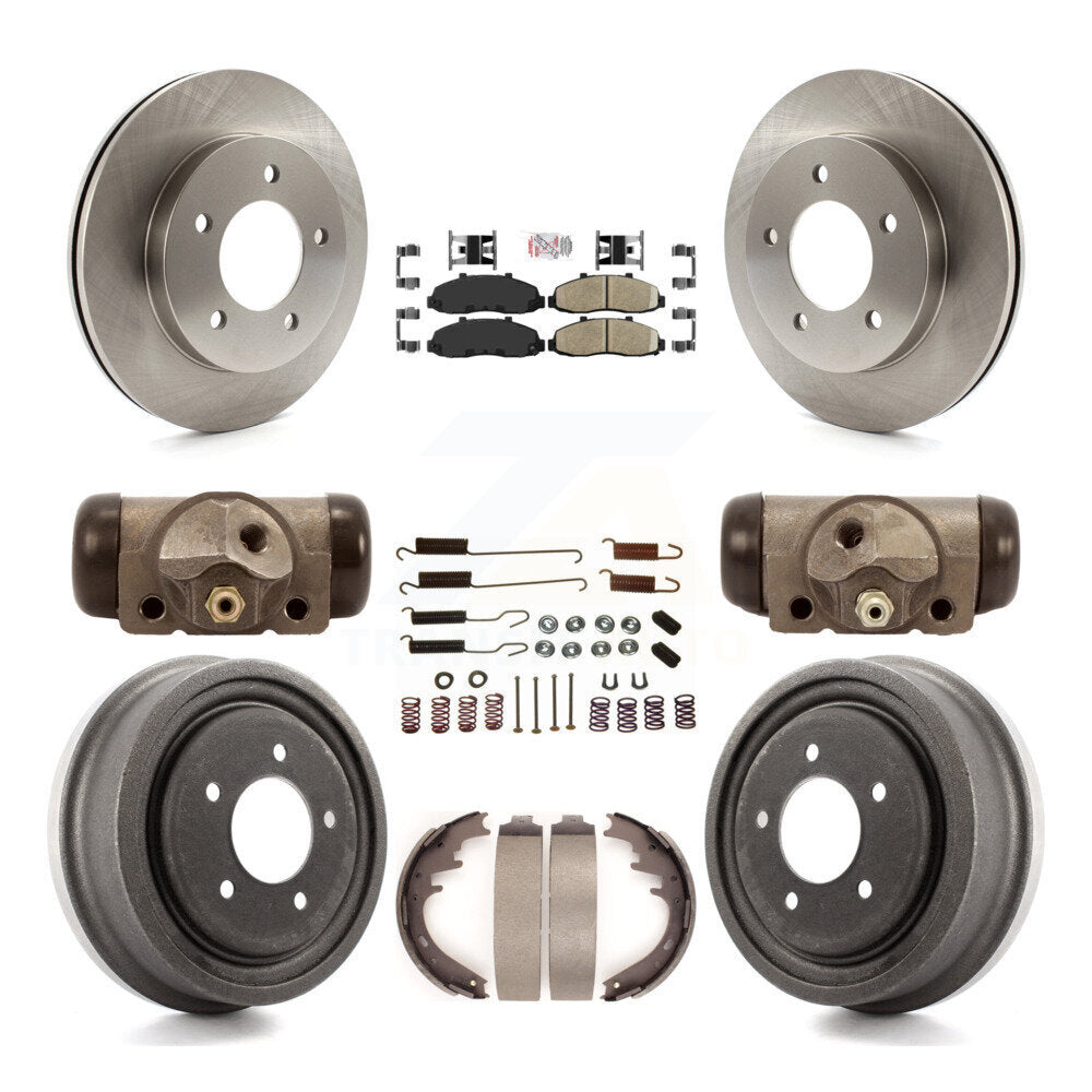 Front Rear Disc Brake Rotors Ceramic Pads And Drum Kit (9Pc) For Ford F-150 4WD K8A-105440