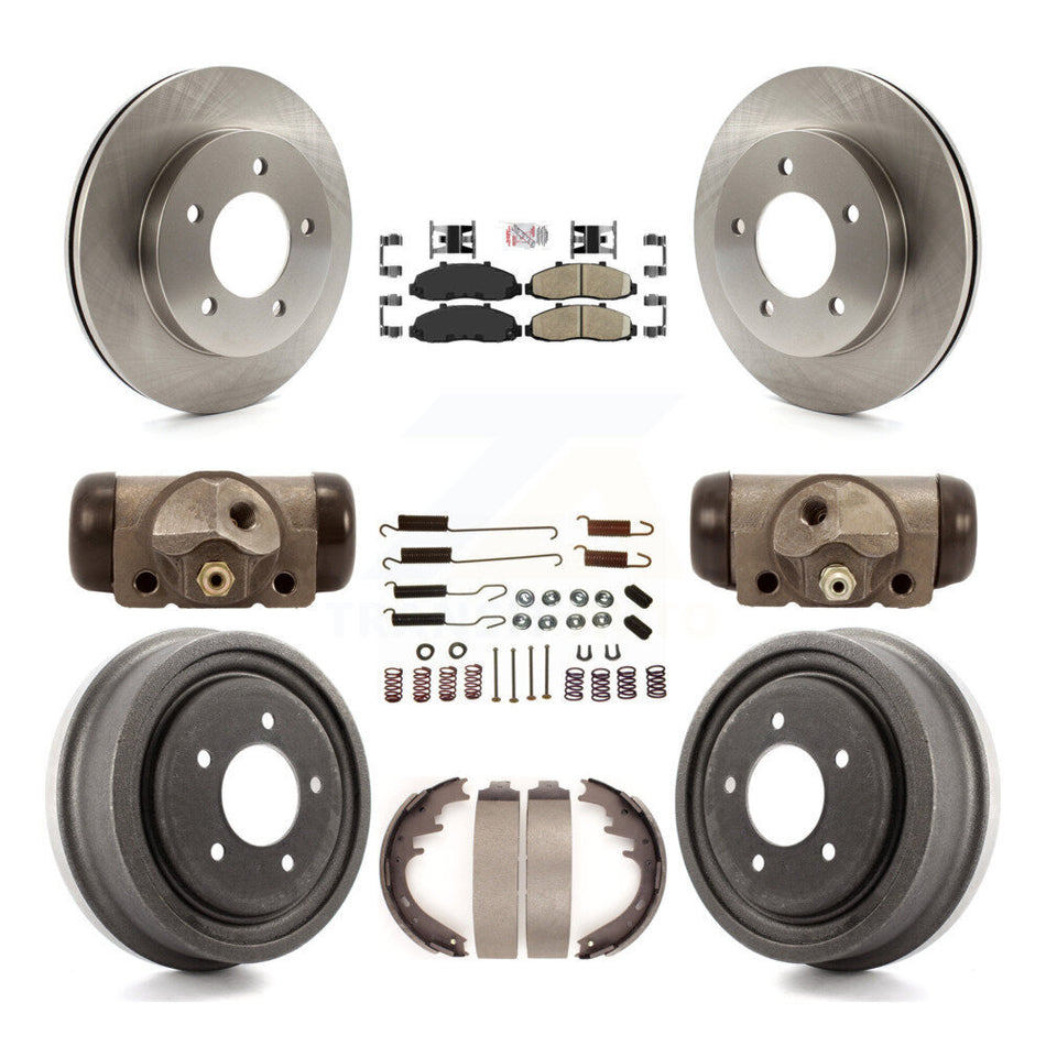 Front Rear Disc Brake Rotors Ceramic Pads And Drum Kit (9Pc) For Ford F-150 4WD K8A-105440