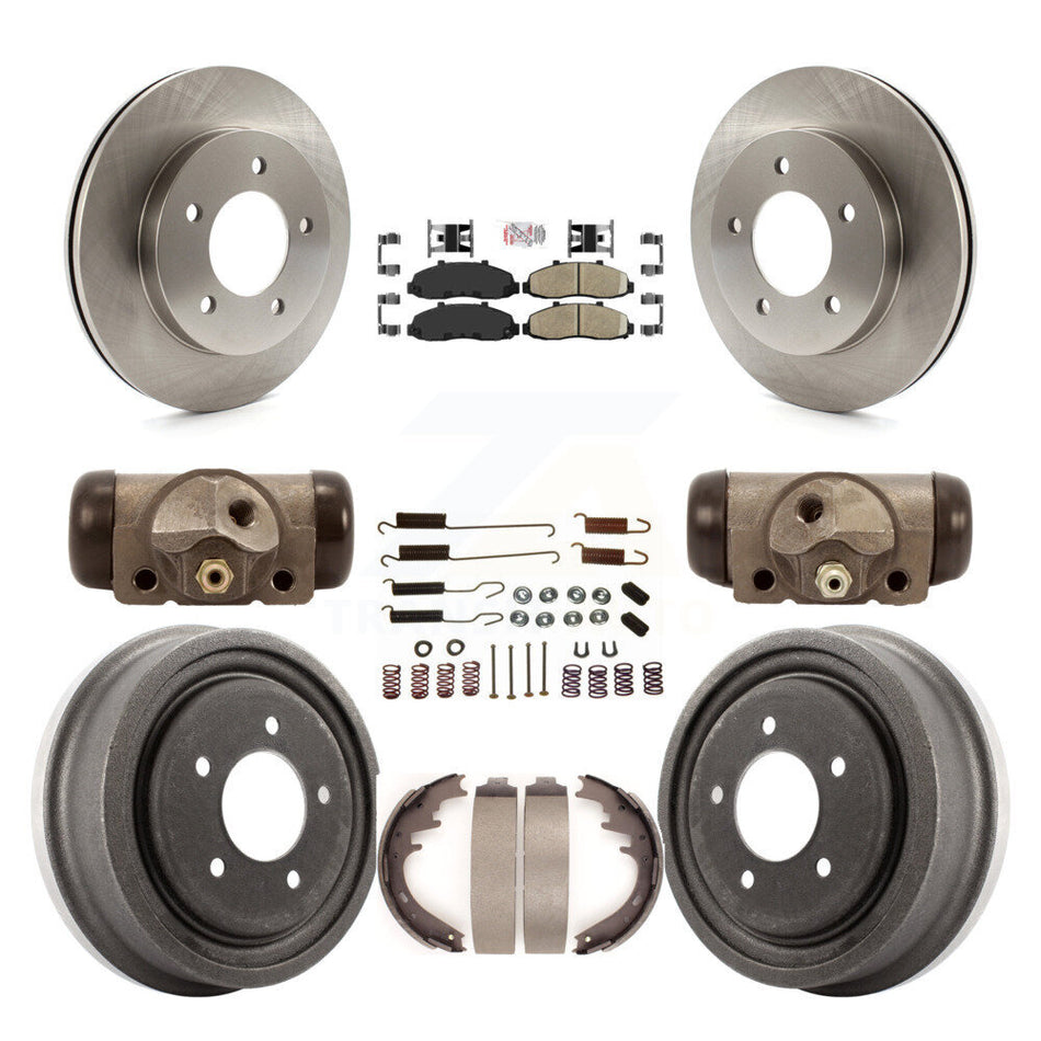 Front Rear Disc Brake Rotors Ceramic Pads And Drum Kit (9Pc) For Ford F-150 4WD K8A-105440