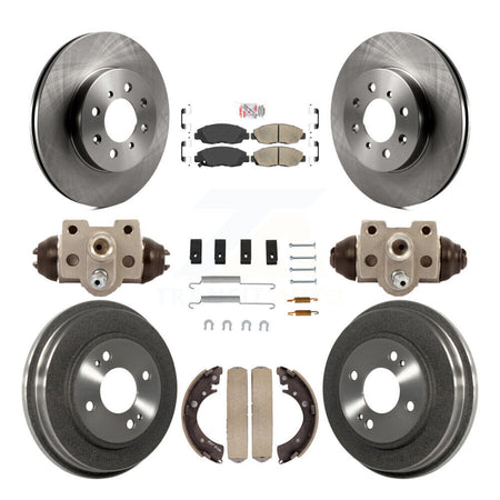 Front Rear Disc Brake Rotors Ceramic Pads And Drum Kit (9Pc) For Honda Civic K8A-105442
