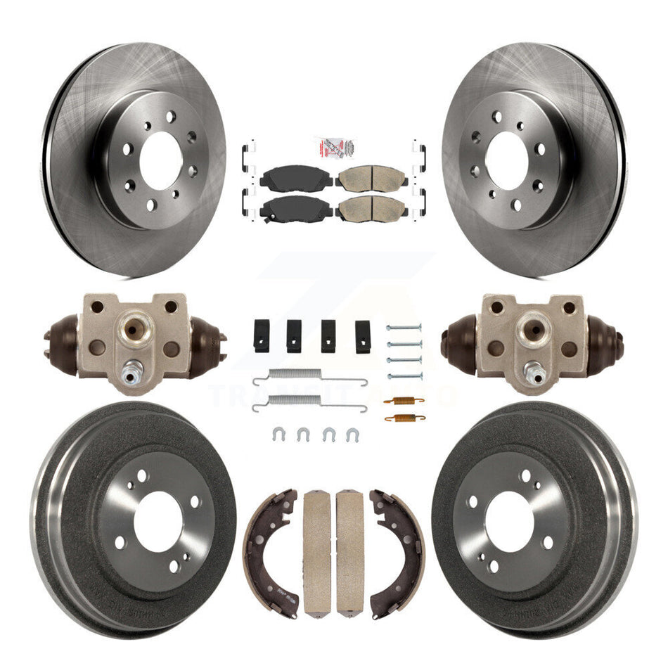 Front Rear Disc Brake Rotors Ceramic Pads And Drum Kit (9Pc) For Honda Civic K8A-105442