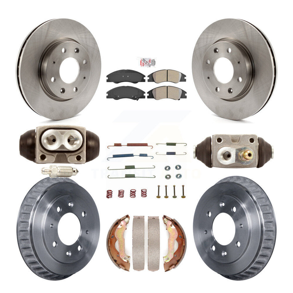 Front Rear Brake Rotors Semi-Metallic Pad Drum Kit (9Pc) For Kia Spectra rear brakes K8A-105451