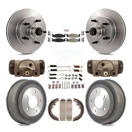 Front Rear Disc Brake Rotor Semi-Metallic Pad And Drum Kit (9Pc) For Ford E-150 Econoline K8A-105463