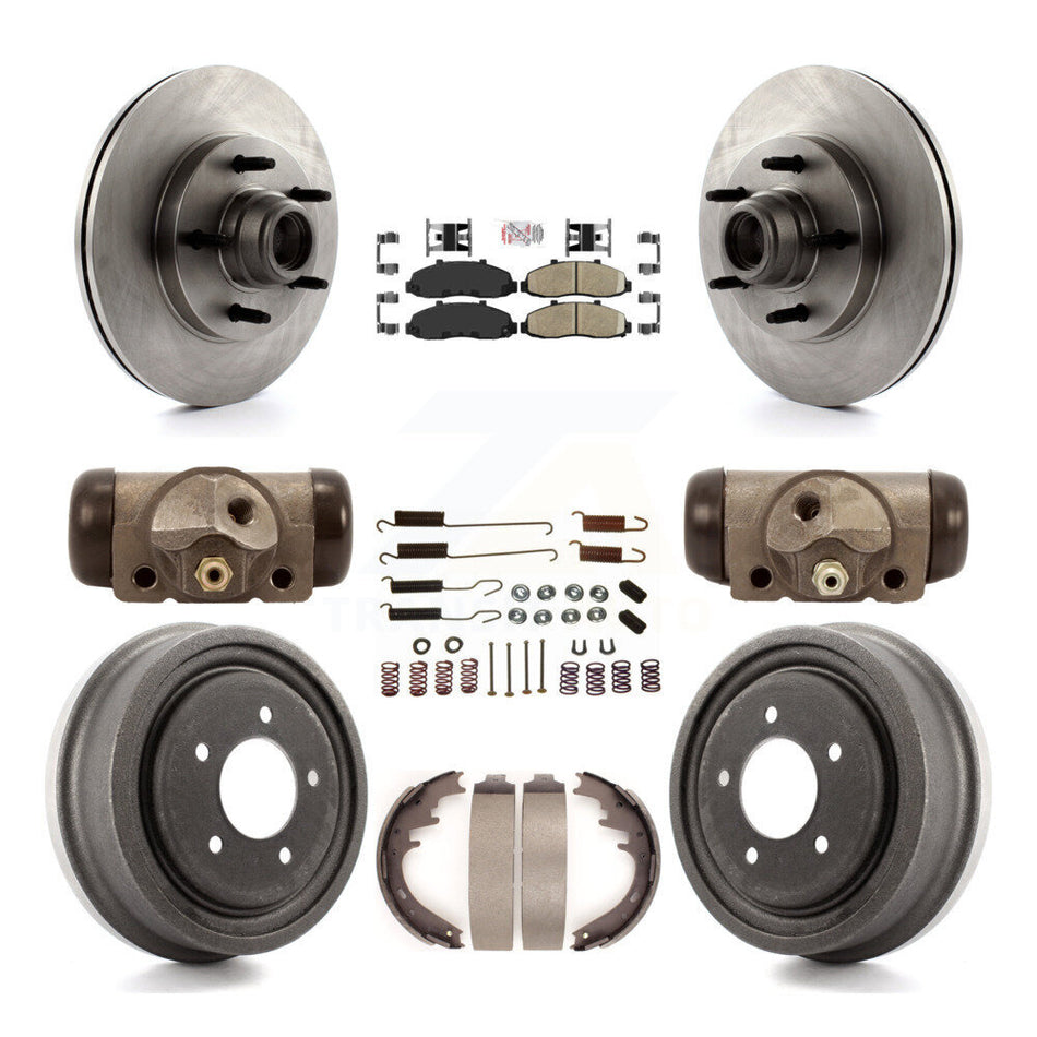 Front Rear Disc Brake Rotors Ceramic Pads And Drum Kit (9Pc) For Ford F-150 K8A-105465