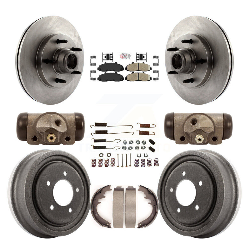 Front Rear Disc Brake Rotors Ceramic Pads And Drum Kit (9Pc) For Ford F-150 K8A-105465