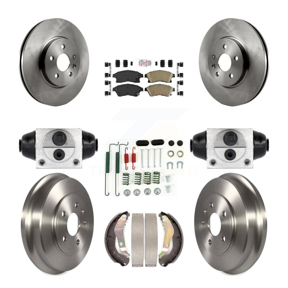 Front Rear Disc Brake Rotor Ceramic Pad & Drum Kit (9Pc) For 2013-2014 Chevrolet Sonic RS K8A-105469