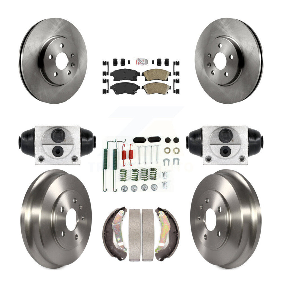 Front Rear Disc Brake Rotor Ceramic Pad & Drum Kit (9Pc) For 2013-2014 Chevrolet Sonic RS K8A-105469