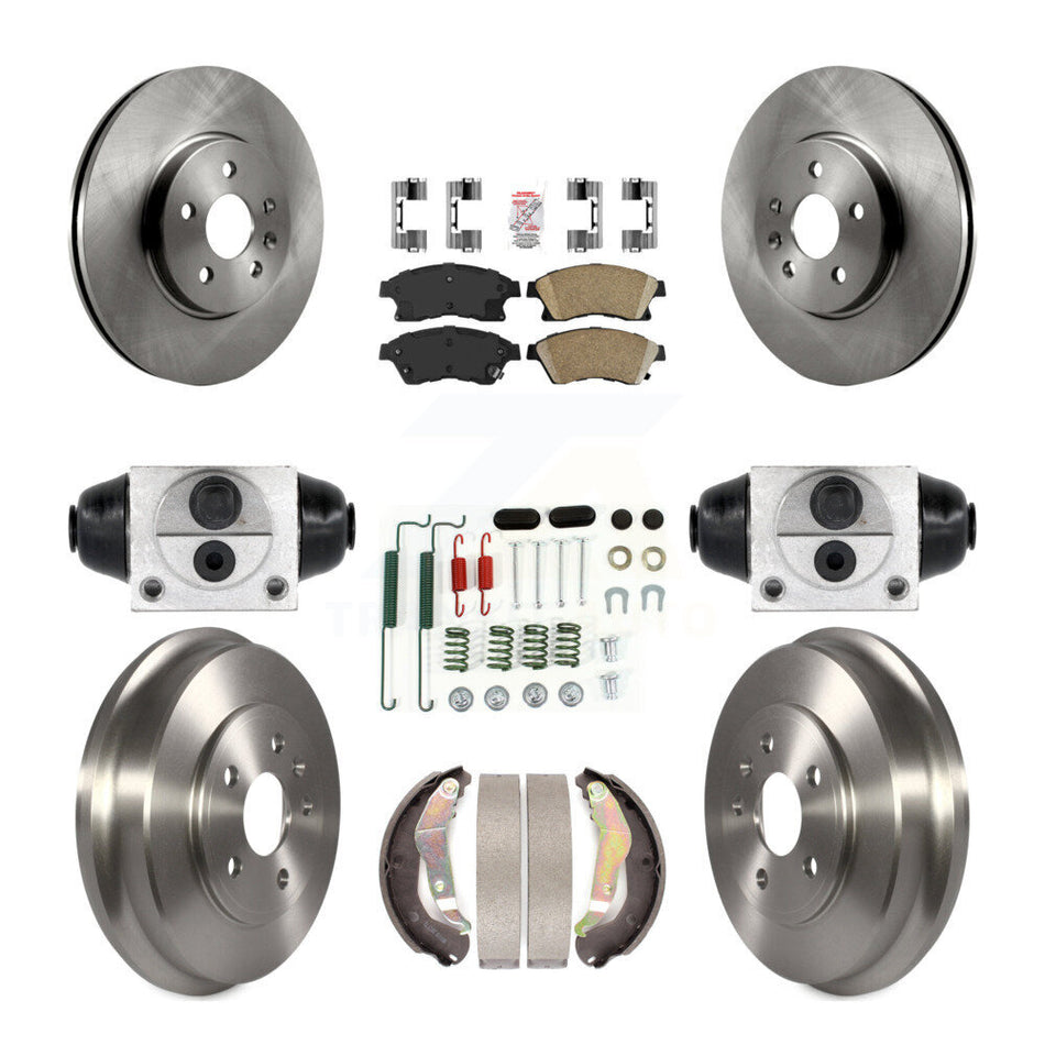 Front Rear Disc Brake Rotor Ceramic Pad & Drum Kit (9Pc) For 2013-2014 Chevrolet Sonic RS K8A-105470