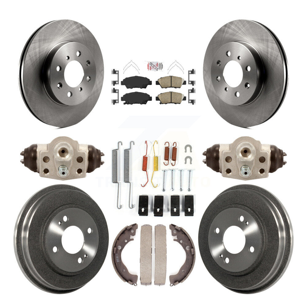 Front Rear Disc Brake Rotors Ceramic Pads And Drum Kit (9Pc) For Honda Fit K8A-105471