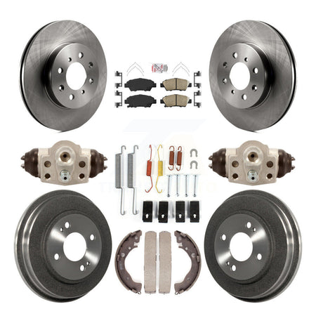 Front Rear Disc Brake Rotors Ceramic Pads And Drum Kit (9Pc) For Honda Fit K8A-105471