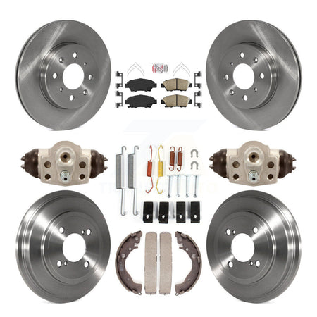 Front Rear Disc Brake Rotors Ceramic Pads And Drum Kit (9Pc) For 2015-2019 Honda Fit K8A-105472