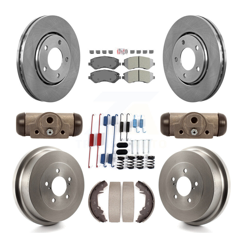 Front Rear Brake Rotors Semi-Metallic Pad Drum Kit (9Pc) For Dodge Caravan Grand Chrysler K8A-105474