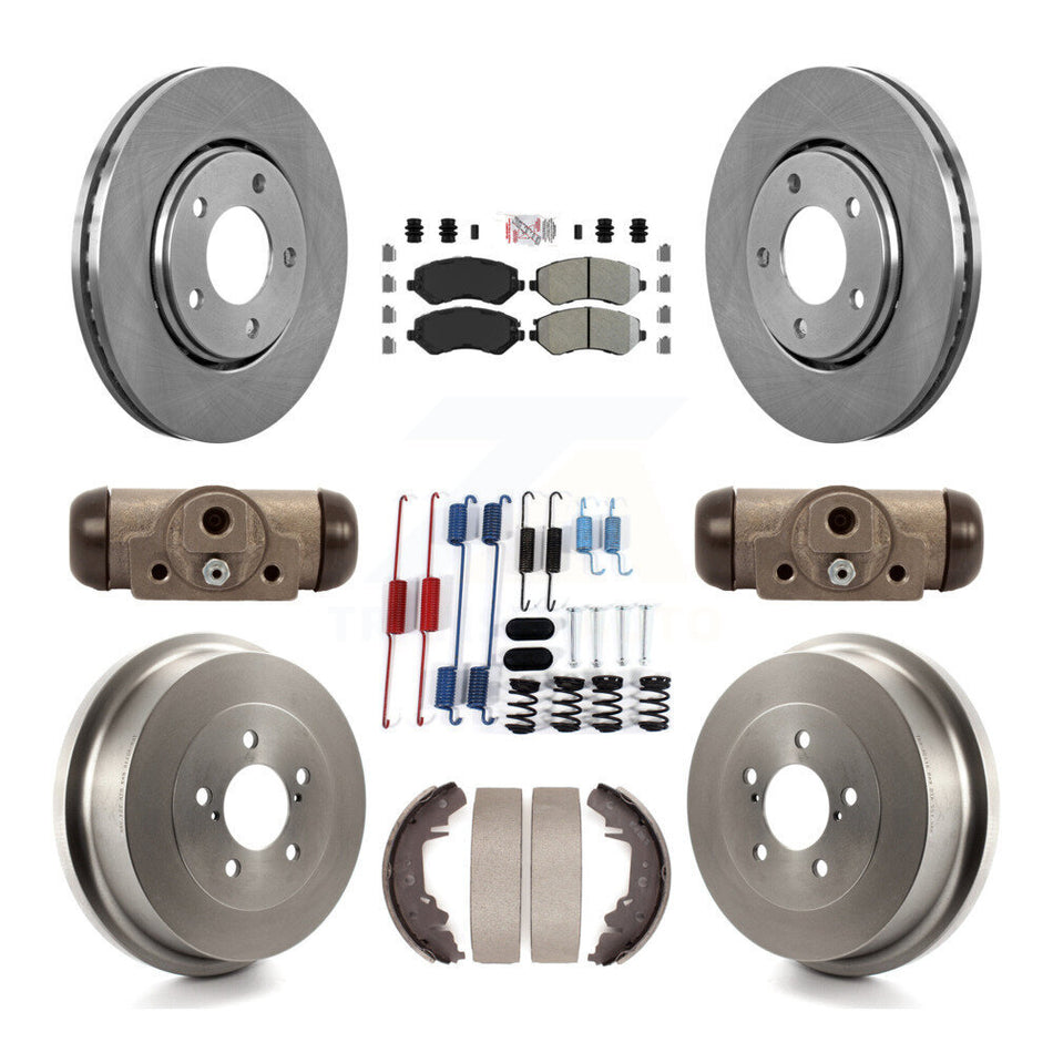 Front Rear Brake Rotors Semi-Metallic Pad Drum Kit (9Pc) For Dodge Caravan Grand Chrysler K8A-105475