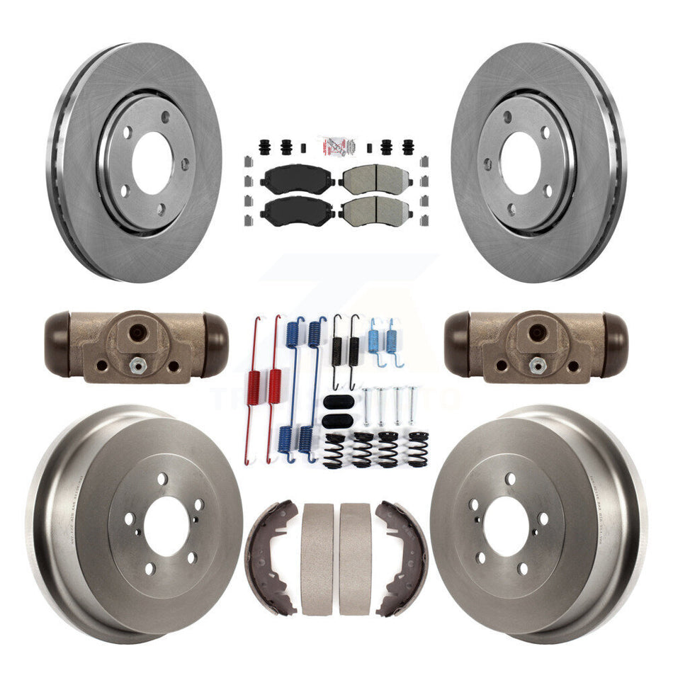 Front Rear Brake Rotors Semi-Metallic Pad Drum Kit (9Pc) For Dodge Caravan Grand Chrysler K8A-105475