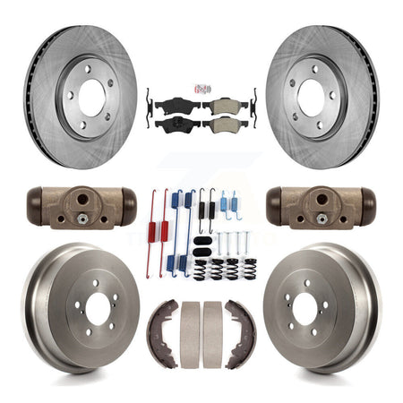 Front Rear Brake Rotors Semi-Metallic Pad Drum Kit (9Pc) For Dodge Caravan Grand Chrysler K8A-105476