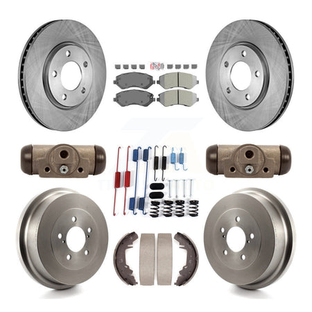 Front Rear Brake Rotors Semi-Metallic Pad Drum Kit (9Pc) For Dodge Grand Caravan Chrysler K8A-105478