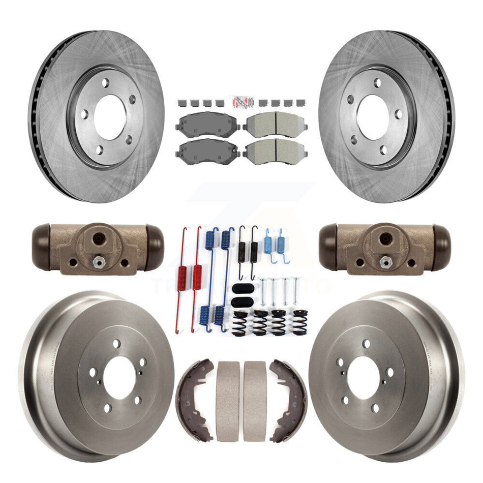 Front Rear Brake Rotors Semi-Metallic Pad Drum Kit (9Pc) For Dodge Grand Caravan Chrysler K8A-105478