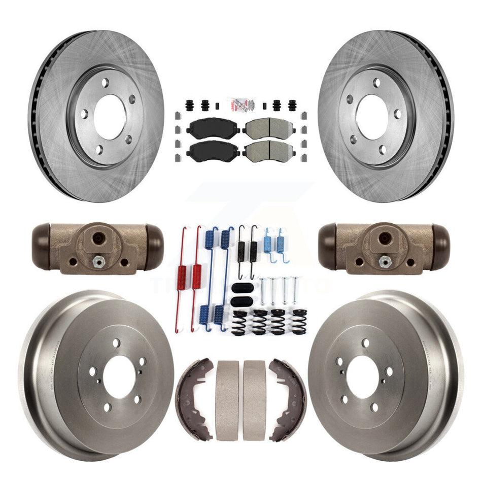 Front Rear Brake Rotors Semi-Metallic Pad Drum Kit (9Pc) For Dodge Grand Caravan Chrysler K8A-105479