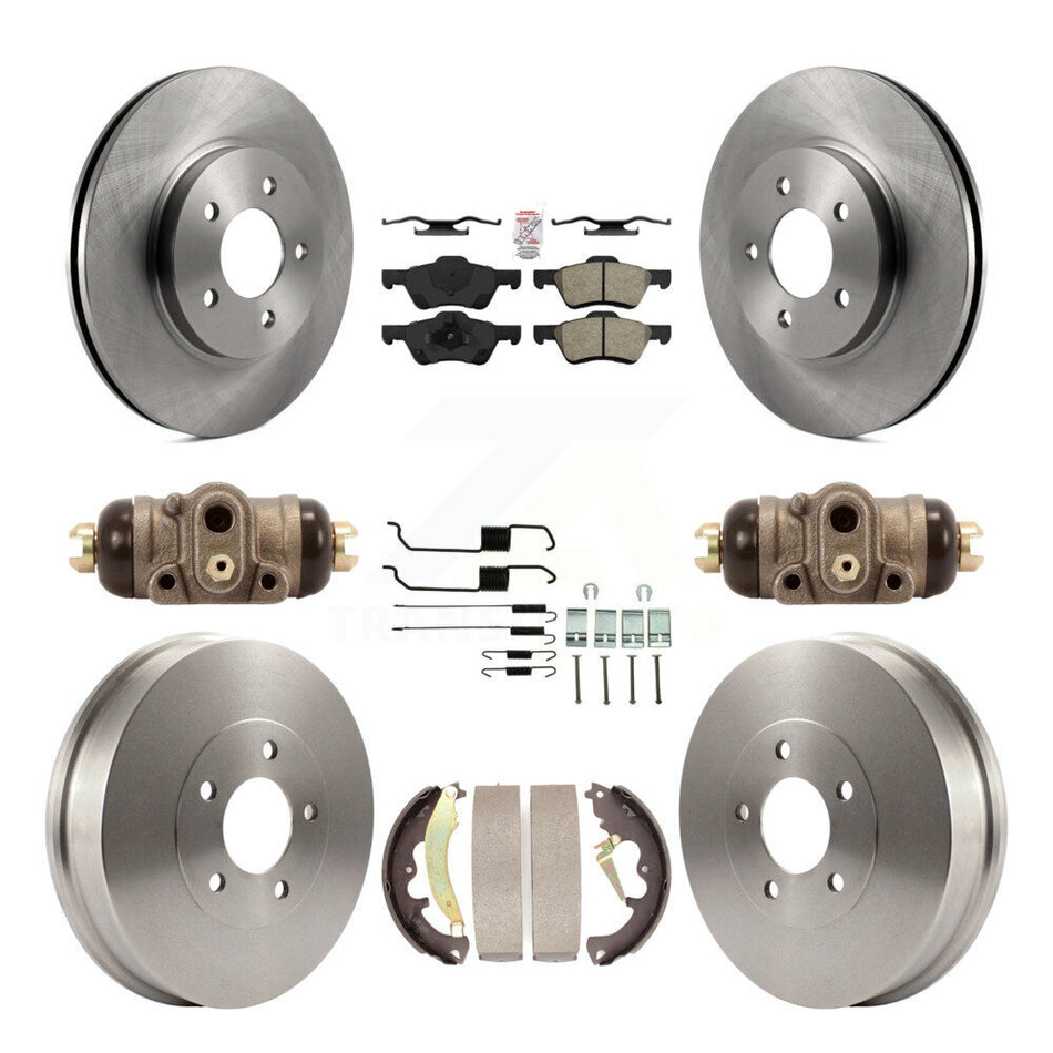 Front Rear Brake Rotor Semi-Metallic Pad & Drum Kit (9Pc) For Ford Escape Mercury Mariner K8A-105484