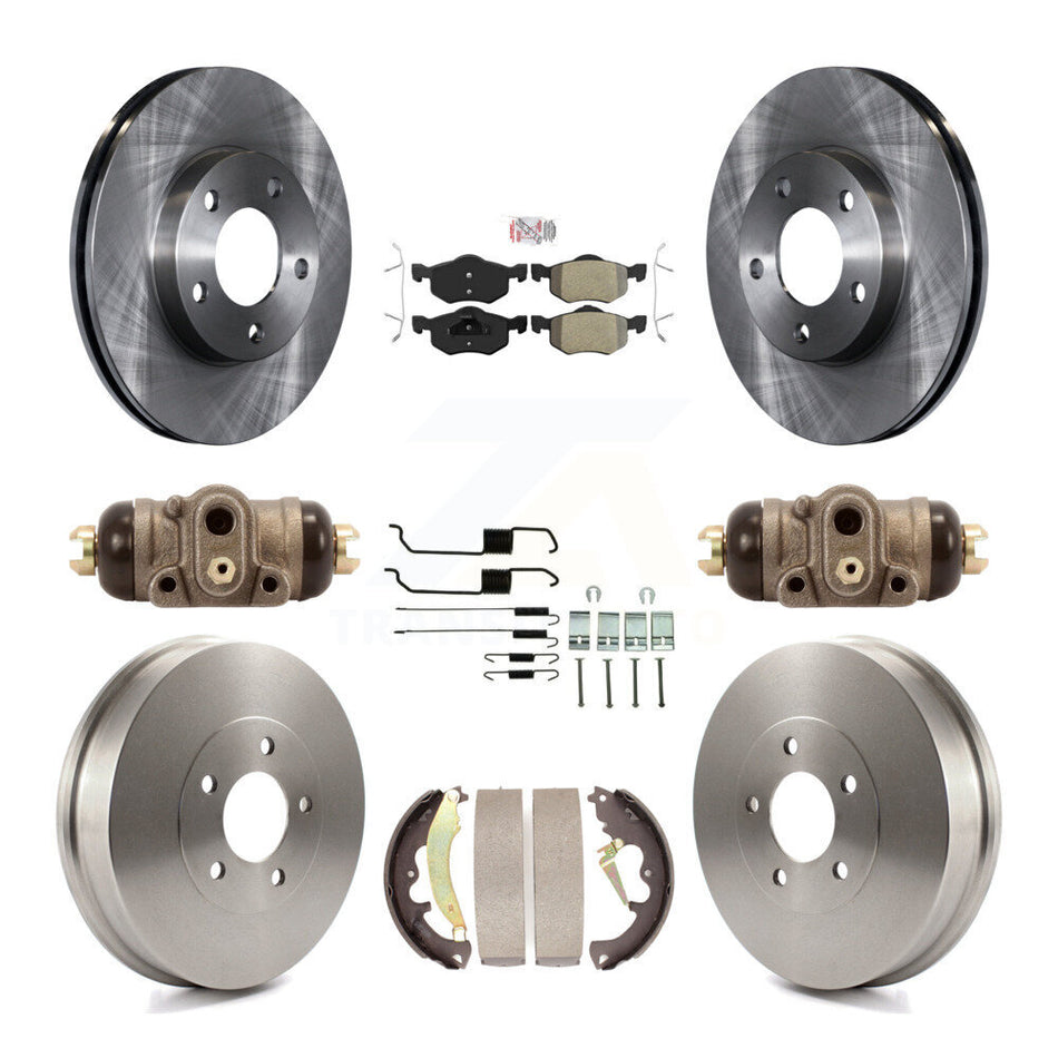 Front Rear Brake Rotor Semi-Metallic Pad & Drum Kit (9Pc) For Ford Escape Mercury Mariner K8A-105485