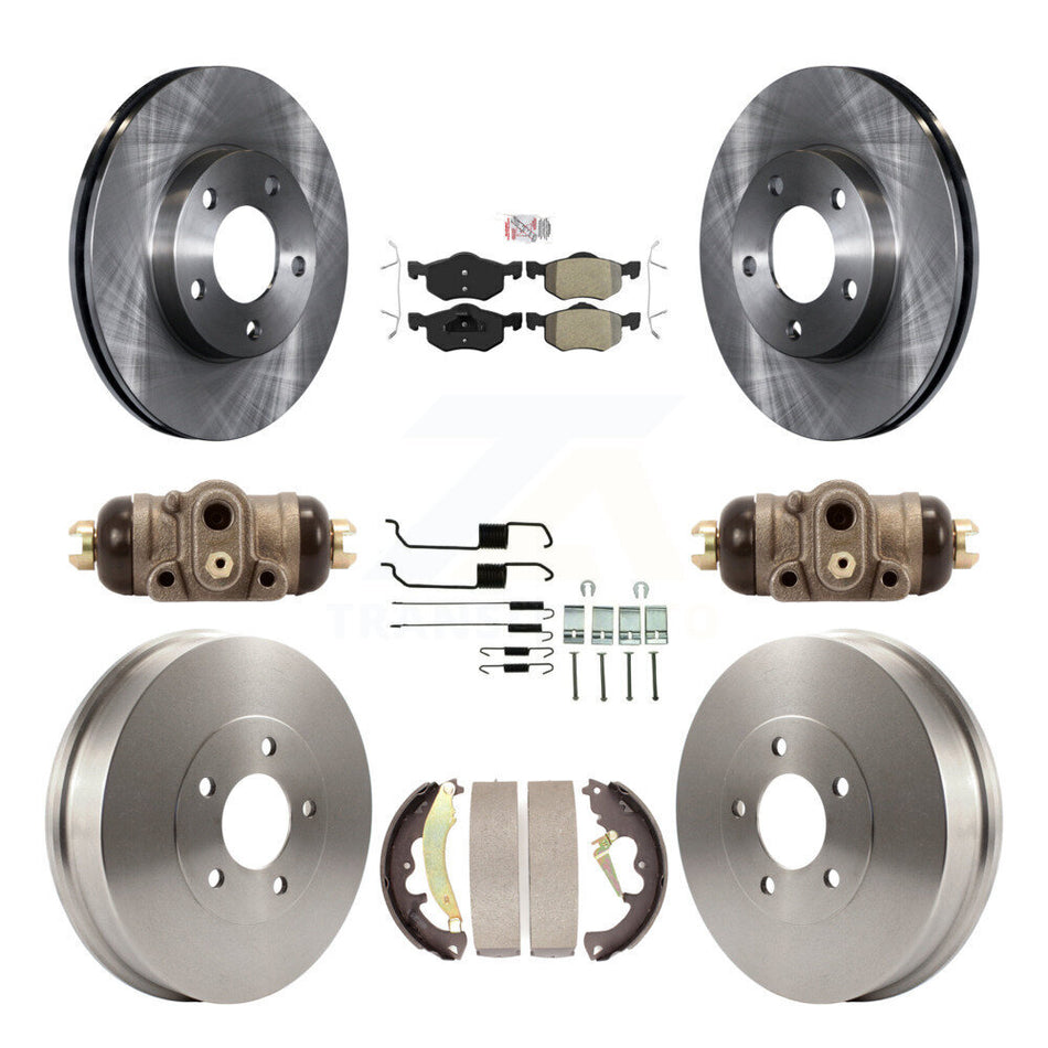 Front Rear Brake Rotor Semi-Metallic Pad & Drum Kit (9Pc) For Ford Escape Mercury Mariner K8A-105485