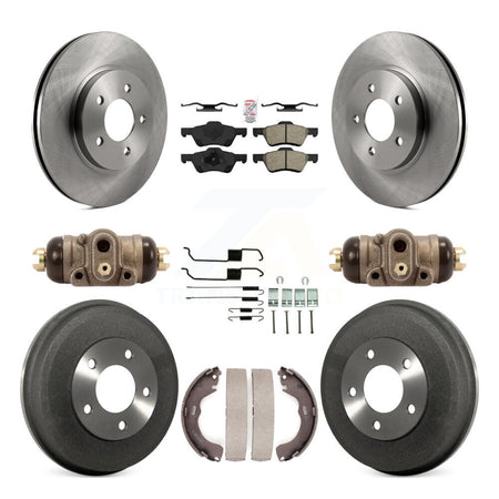 Front Rear Brake Rotor Semi-Metallic Pad & Drum Kit (9Pc) For Ford Escape Mercury Mariner K8A-105486