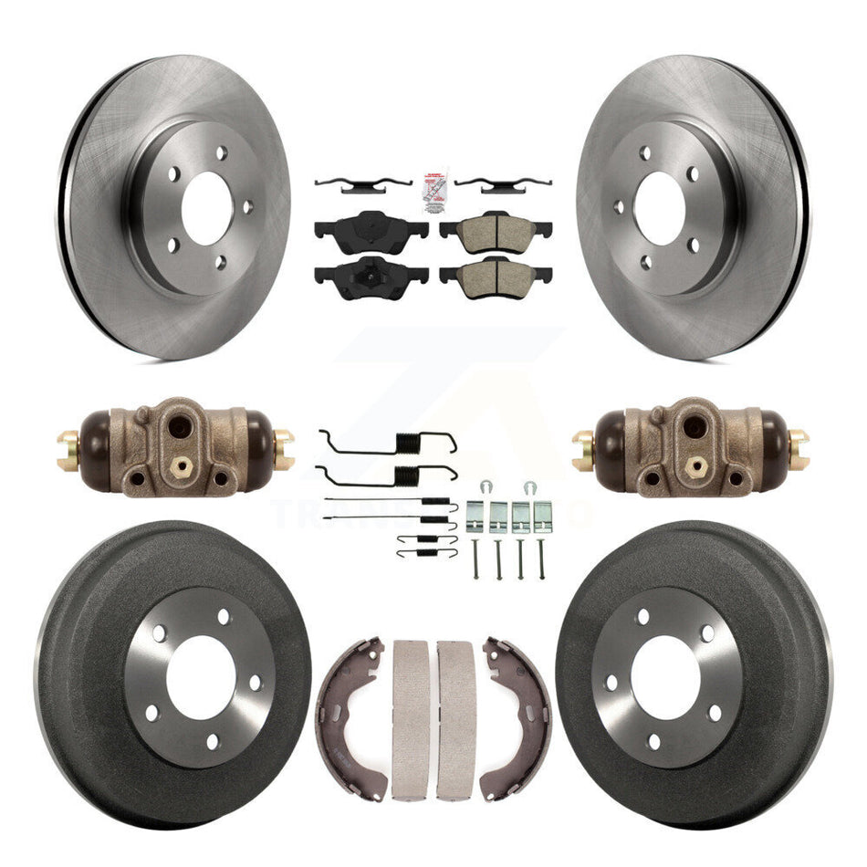 Front Rear Brake Rotor Semi-Metallic Pad & Drum Kit (9Pc) For Ford Escape Mercury Mariner K8A-105486