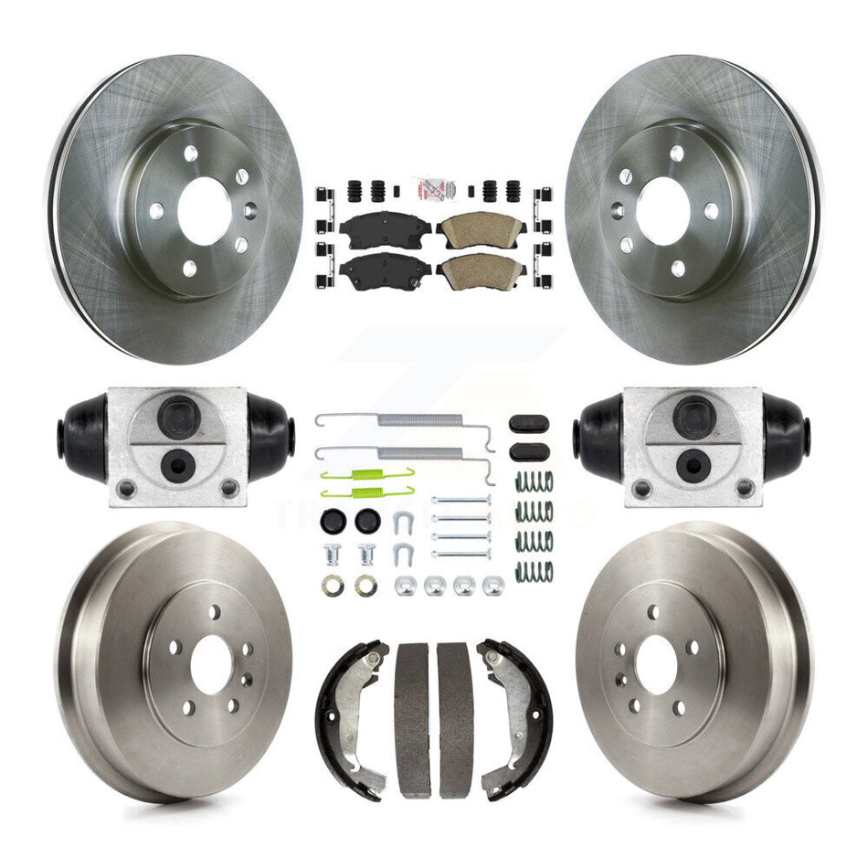 Front Rear Disc Brake Rotors Ceramic Pads And Drum Kit (9Pc) For Chevrolet Cruze Limited K8A-105489