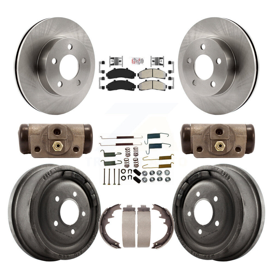 Front Rear Brake Rotor Semi-Metallic Pad Drum Kit (9Pc) For Ford Ranger Mazda B4000 B3000 K8A-105492