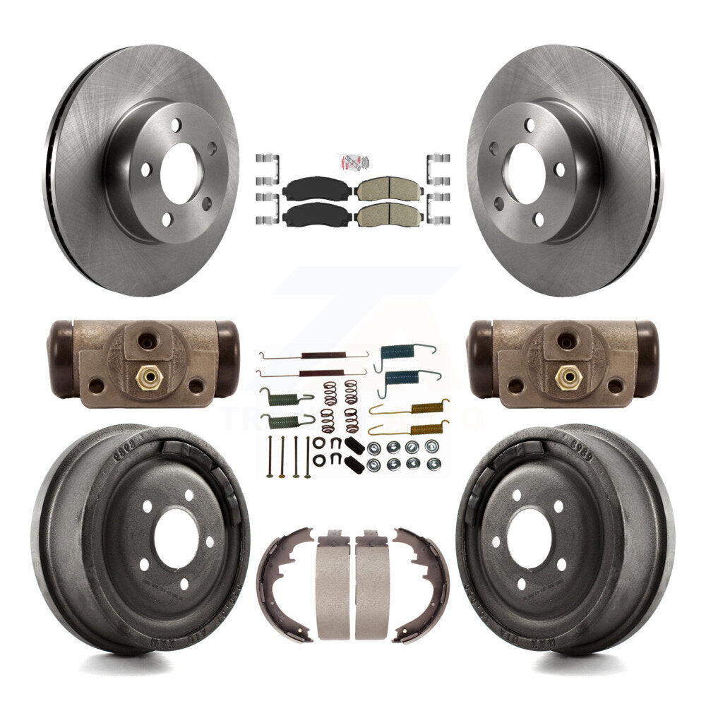 Front Rear Disc Brake Rotors Ceramic Pads And Drum Kit (9Pc) For Ford Ranger Mazda B4000 K8A-105494