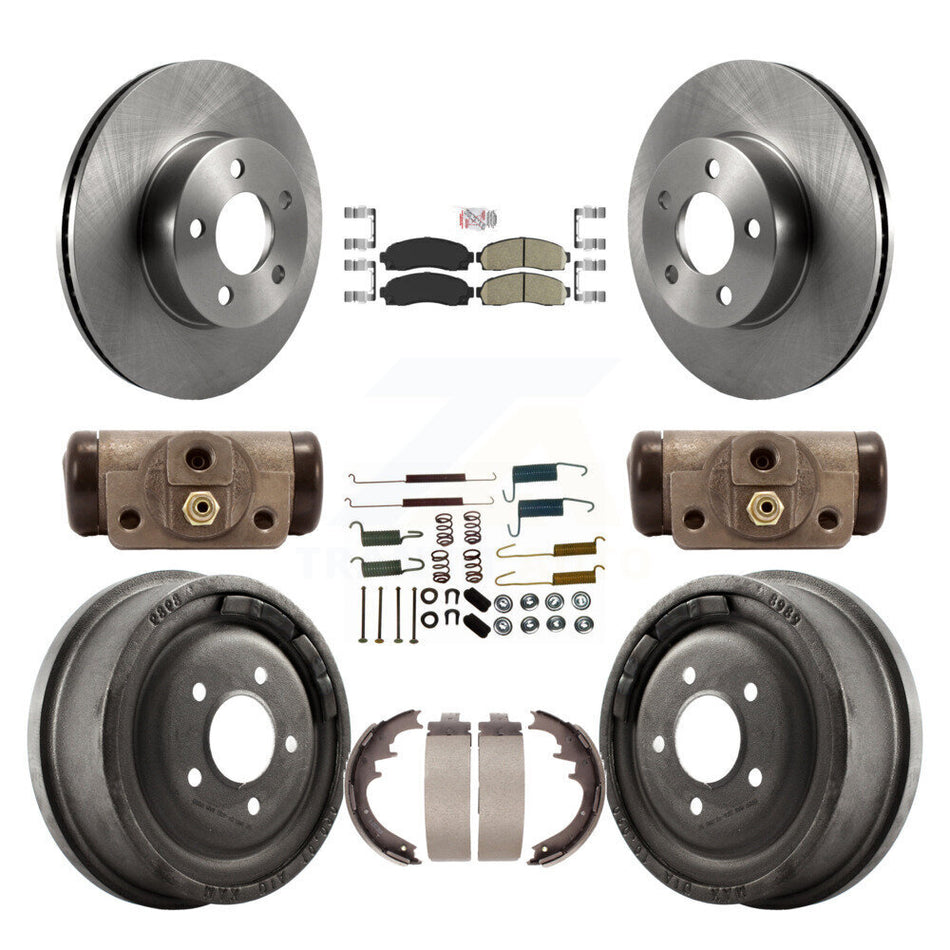 Front Rear Disc Brake Rotors Ceramic Pads And Drum Kit (9Pc) For Ford Ranger Mazda B4000 K8A-105494